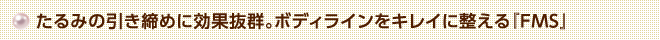 たるみの引き締めに効果抜群。ボディラインをキレイに整える『FMS』