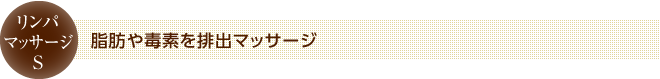 脂肪や毒素を排出マッサージ
