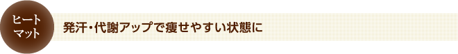 発汗・代謝アップで痩せやすい状態に