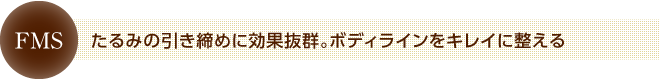 たるみの引き締めに効果抜群。ボディラインをキレイに整える